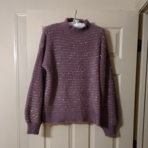Liz Claiborne Sweaters - Liz Claiborne Dusty Lavender Sparkle Turtleneck Sweater
